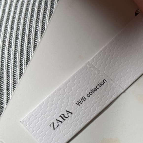 Zara White Black Collection Ribbed Cold Shoulder Cutout Long Sleeve Top Large - Picture 10 of 15